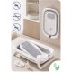 Nukido Nk-279 Foldable Baby Bathtub with Thermometer and Insert, White-Grey