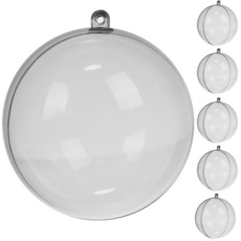 Ruhhy 10cm Transparent Fillable Christmas Baubles, 5 pcs