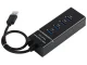 4 prievadų USB 3.0 šakotuvas, juodas
