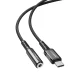 Garso adapteris Acefast C1-07 USB Type C į 3.5 mm lizdą, 18 cm, DAC, juodas