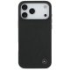 Mercedes dėklas iPhone 17 Pro Max telefonui Leather Large Laurel Leave MagSafe, juodas
