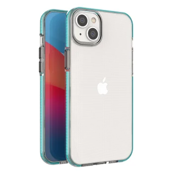 Phone Case for iPhone 14 Plus Spring Case with Frame, Light Blue