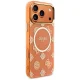 Guess IML Peony Dot MagSafe dėklas iPhone 17 Pro Max telefonui, oranžinis