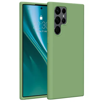 Etteri Silicone Case for Samsung Galaxy S22 Ultra 5G, Light Green