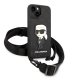 Karl Lagerfeld Monogram Ikonik Patch dėklas iPhone 14 Plus, juodas