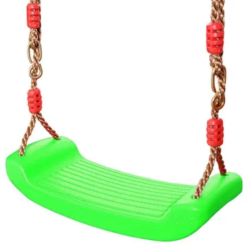 Children's garden board swing with adjustable ropes, up to 100 kg, green