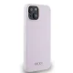DKNY dėklas iPhone 14 Liquid Silicone Small Metal Logo MagSafe, rožinis