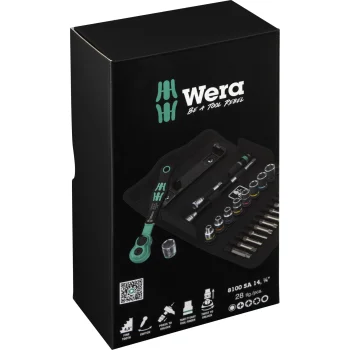 Wera 8100 SA 14 Zyklop Comfort terkšlės ir galvučių rinkinys 1/4", 28 vnt.