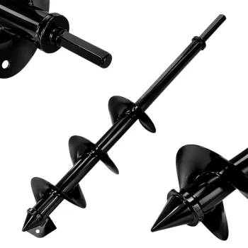 Sodo grąžtas sodinimui 59 cm, 8 cm skersmens, juodas