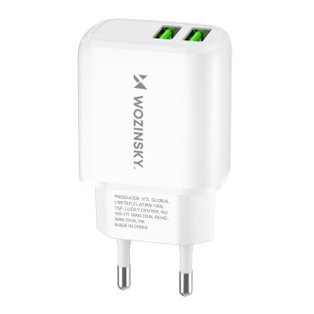 Įkroviklis Wozinsky CUWCW 2.4A 2 x USB-A, baltas