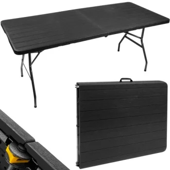 Gardlov Folding Garden Table, 180cm, Black