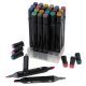 Double-Sided Alcohol Markers in Case with Stand, 24 pcs