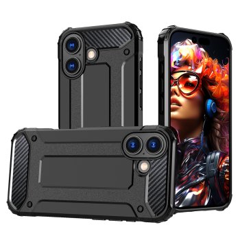 Dėklas Hybrid Armor skirtas iPhone 17 - juodas