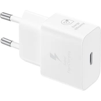 Samsung EP-T2510XWEGEU 25W SFC GaN Wall Charger with USB-C Cable - White