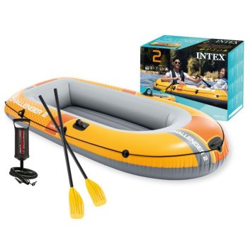 Dvivietė pripučiama valtis Intex Challenger 2 su irklais ir pompa 66312