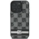 DKNY dėklas iPhone 16 Pro su šachmatiniu raštu ir juostelėmis, juodas