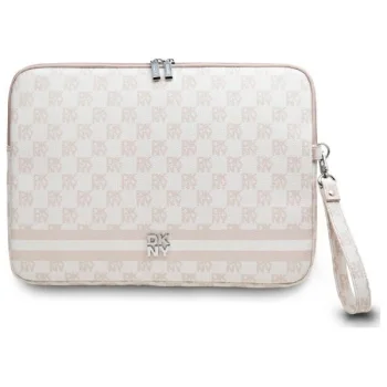 DKNY 14" nešiojamojo kompiuterio dėklas Checkered Pattern, rožinis