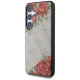 Guess Leather 4G Flowers Print MagSafe dėklas Samsung Galaxy S25, rožinis