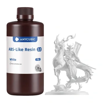 Fotopolimerinė derva 3D spausdintuvui Anycubic ABS-Like Resin 3.0, 1 kg, balta