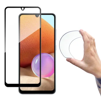 Hibridinis apsauginis stiklas Wozinsky Full Cover Flexi Nano telefonui Samsung Galaxy A42 5G, juodas