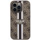 Guess iPhone 14 Pro dėklas 4G Printed Stripes MagSafe, rudas