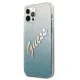 Guess iPhone 12 Pro Max Case Glitter Gradient Script, Blue