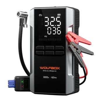 Užvedimo įrenginys WOLFBOX MegaVolt 16 Air su kompresoriumi, 16 000 mAh, 3000 A