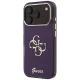 Guess IML 4G Script Metal dėklas skirtas iPhone 17 Pro / 18 Pro, bordo