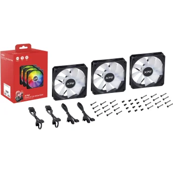 ADATA XPG VENTO R 120 ARGB reversiniai ventiliatoriai, 120mm, juodi, 3 vnt.