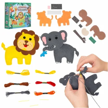 Kids DIY Felt Animals Sewing and Embroidery Kit, 6 Pcs