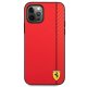 Ferrari iPhone 12 Pro Max dėklas On Track Carbon Stripe, raudonas