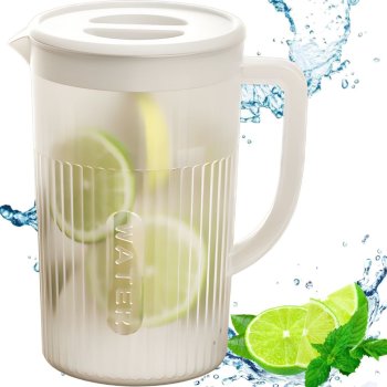 3L Plastic Pitcher with Lid for Water, Juice, Iced Tea, and Lemonade