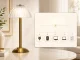 Wireless LED Table Lamp with USB-C and 3 Light Modes, Gold/White