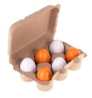 Mediniai žaisliniai kiaušiniai vaikams, 6 vnt.