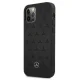 Mercedes dėklas iPhone 12 Pro Max telefonui Leather Stars Pattern, juodas