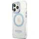 Guess Metal Outline MagSafe dėklas Apple iPhone 13 Pro, mėlynas