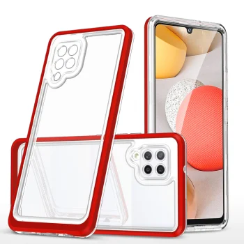 Dėklas Samsung Galaxy A42 5G Hybrid Armor Clear 3 in 1, raudonas