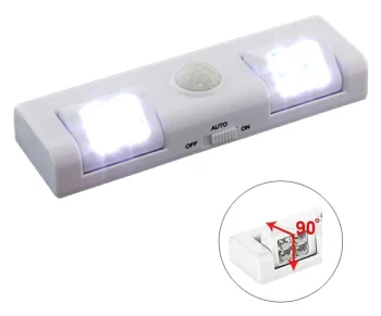 Belaidis 8 LED šviestuvas su judesio ir sutemų jutikliu, baltas