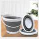 Large Foldable Silicone Bucket with Handle 5L Grey-White