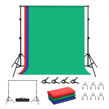 Puluz PKT5204 fono stovas 2x2m + 3 fonai (raudonas, žalias, mėlynas)