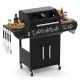 Dujinis grilis Kaminer Varen Black 4.0 3+1, 13.5kW su ketaus grotelėmis