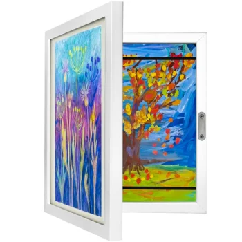 Kruzzel A4 Openable Art Frame for Kids Drawings, White