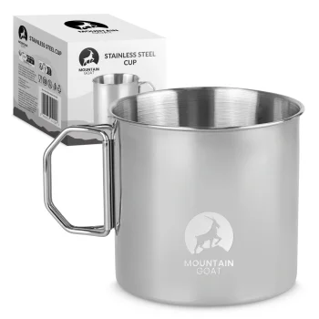 Plieninis turistinis puodelis Mountain Goat 500 ml