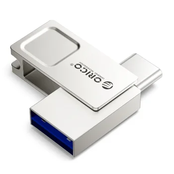USB atmintinė Orico U301 256GB USB-A USB-C USB 3.2 Gen 1, sidabrinė