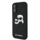 Karl Lagerfeld Silicone Double Heads Print MagSafe dėklas iPhone 16, juodas