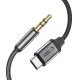 Tech-Protect UltraBoost garso laidas USB-C į 3.5 mm mini jack 1 m, juodas
