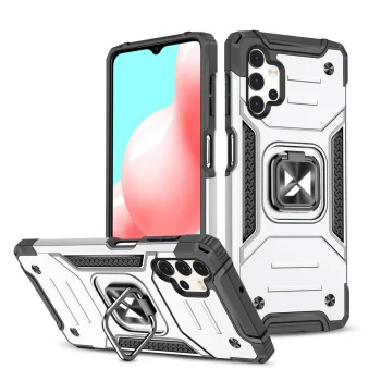 Wozinsky Ring Armor dėklas Samsung Galaxy A73 su žiedo laikikliu ir stovu, sidabrinis
