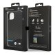 BMW dėklas iPhone 14 Plus telefonui Leather Carbon, juodas