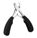 Ingrown Toenail Clippers with Precision Angled Blade for Thick Nails, black and silver