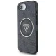 Guess IML Metal Glitter 4G Circle Triangle MagSafe dėklas iPhone 16e, juodas